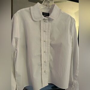J. Crew cropped Garçon shirt w/pearl buttons. Size 0